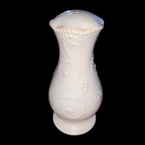 Lenox French Perle Tall white Pepper Shaker embossed swirls and scrolls 6 In